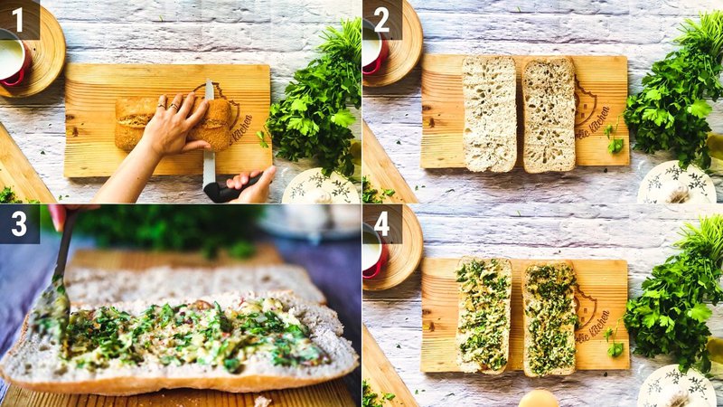 Image of the recipe cooking step-3-1 for Air Fryer Garlic Bread