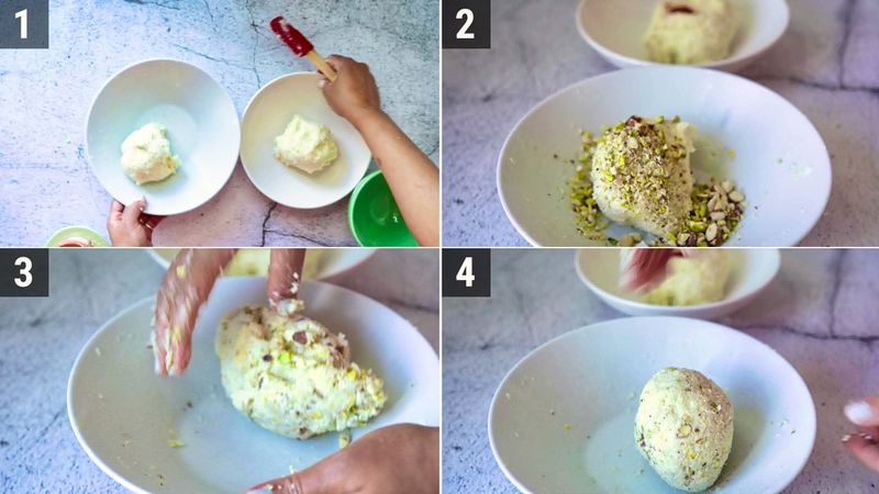 Image of the recipe cooking step-1-2 for Coconut Burfi Roll