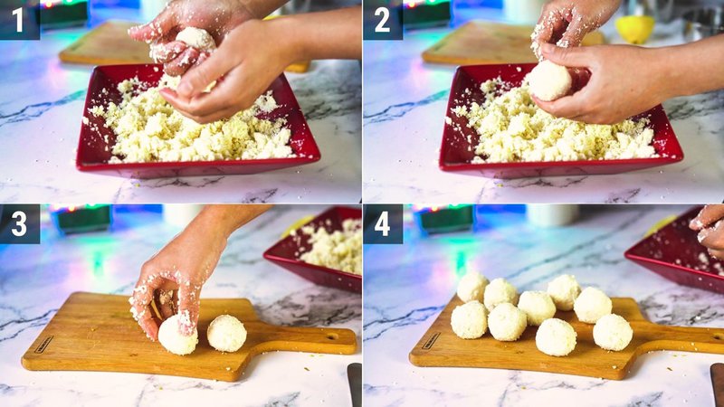 Image of the recipe cooking step-1-4 for Cottage Cheese Lemon Balls