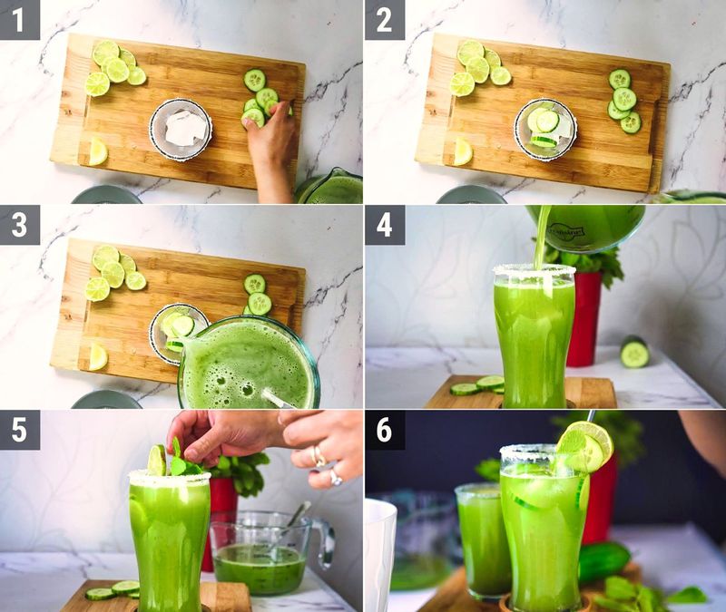 Image of the recipe cooking step-1-7 for Cucumber Cooler