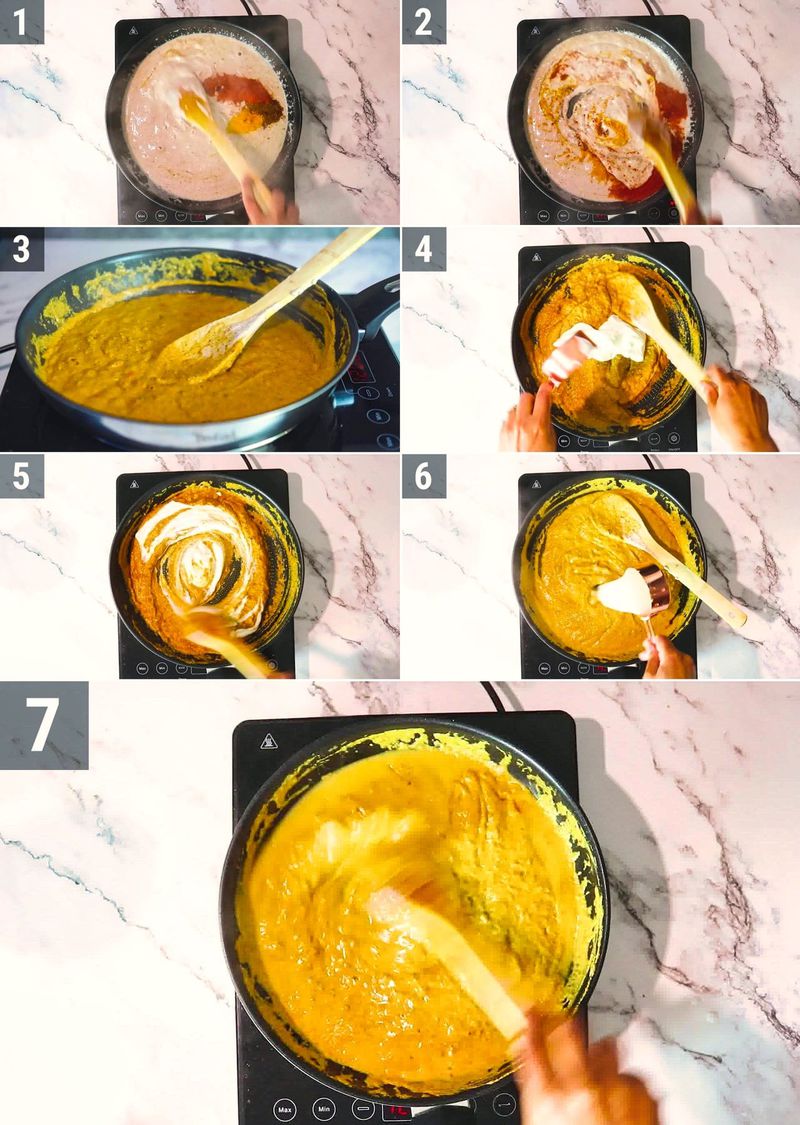 Image of the recipe cooking step-7-2 for Paneer Pasanda